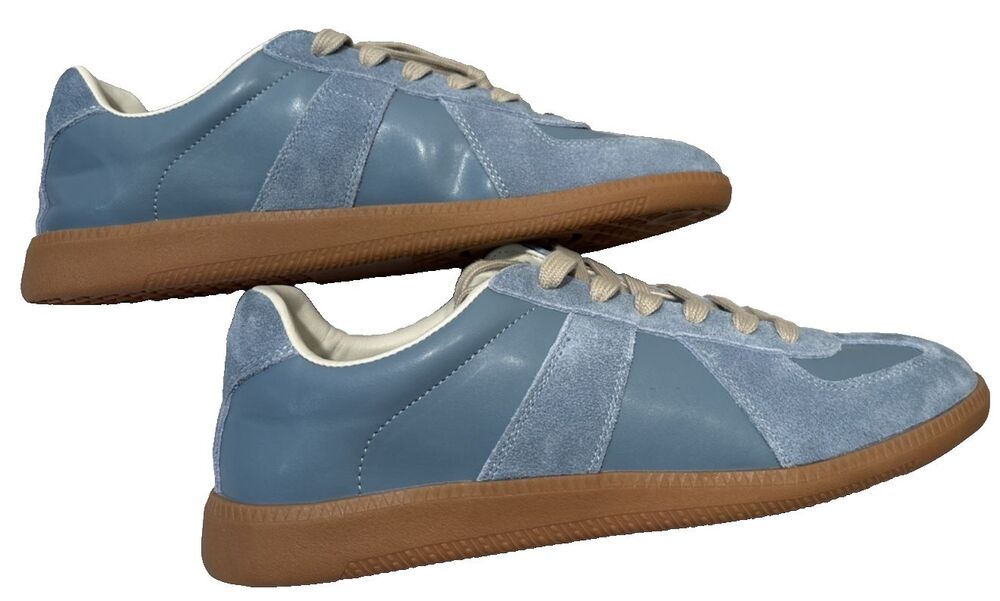 Steve Madden Dixin Leather BLUE Suede GAT Sneakers Trainers 11M-US UK-10 EU-44